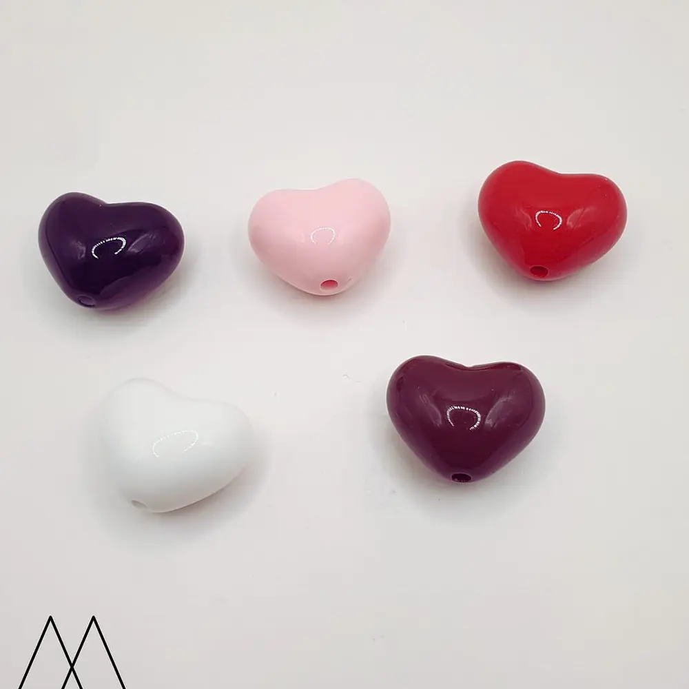 Corazones Acrílicos, 25x20mm.