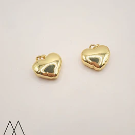 Colgante Corazón dorado, con argolla 15mm