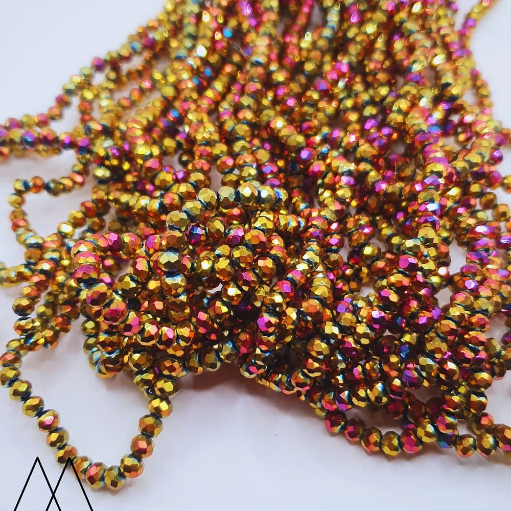 Cristal Murano 4mm, dorado tornasol