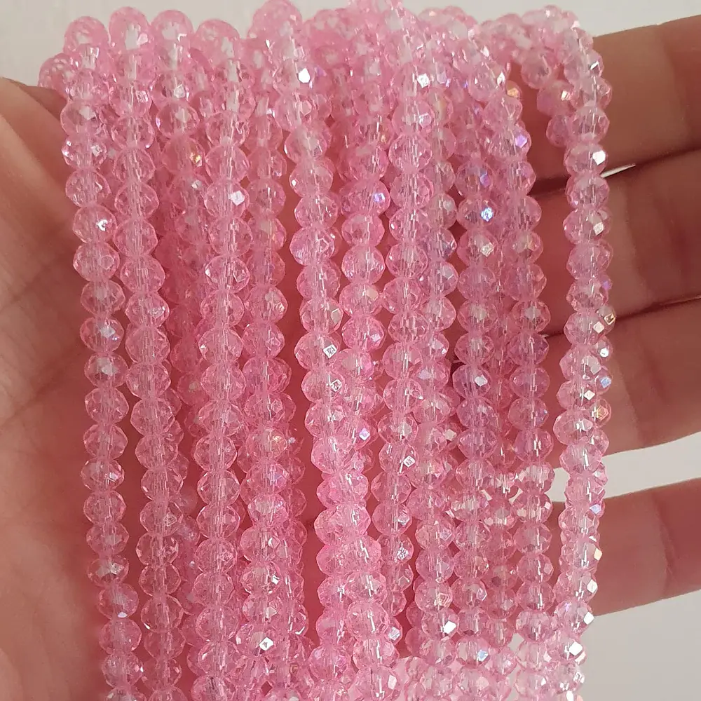 Cristal Murano 4mm, rosado traslucido