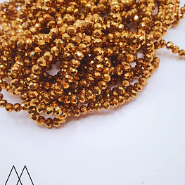 Cristal Murano 4mm, Dorado Metalizado