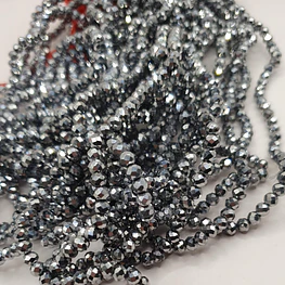 Cristal Murano 4mm, Plateado Metalizado