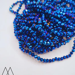 Cristal Murano 4mm, azul metalizado