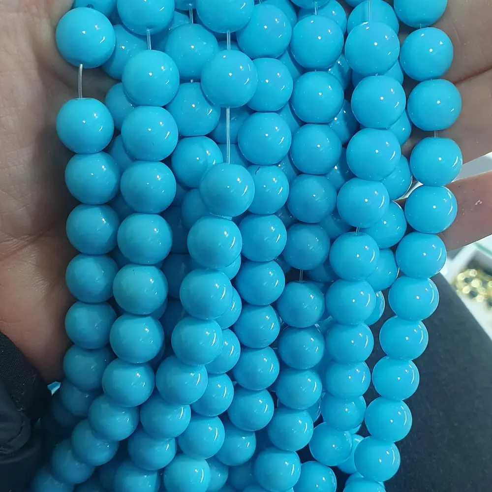Bolas de Vidrio 10mm, Celeste intenso