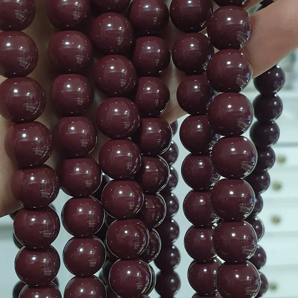Bolas de Vidrio 10mm, caoba
