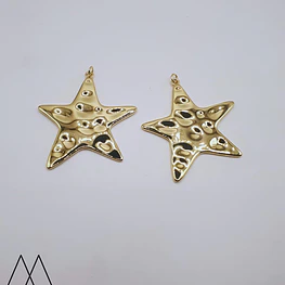 Colgante Estrella dorado, con argolla 50mm