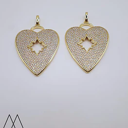 Colgante Corazón grande zircón, portadije zircón 60mm