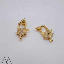 Broche estrella zircón, 30mm