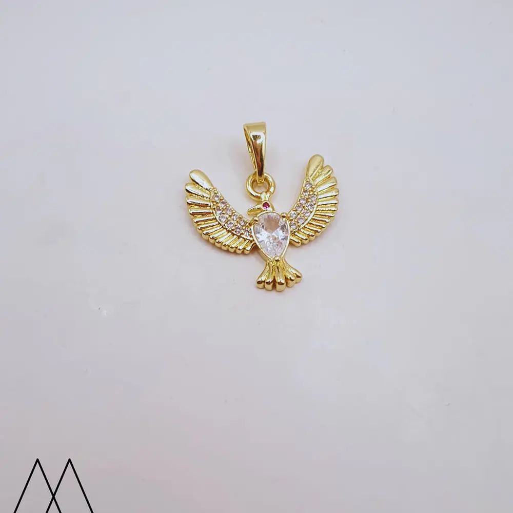 Colgante Ave con zircón, con argolla 12mm