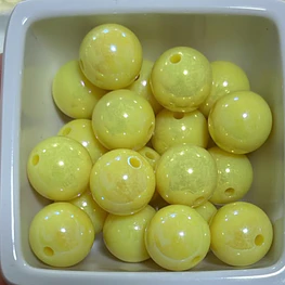 Bolas de Acrilicos 14mm, Amarillo perlado