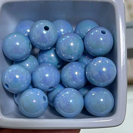 Bolas de Acrilicos 14mm, Celeste perlado