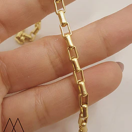Cadena Mate con baño de oro, Eslabones 5x3mm. CAMB134