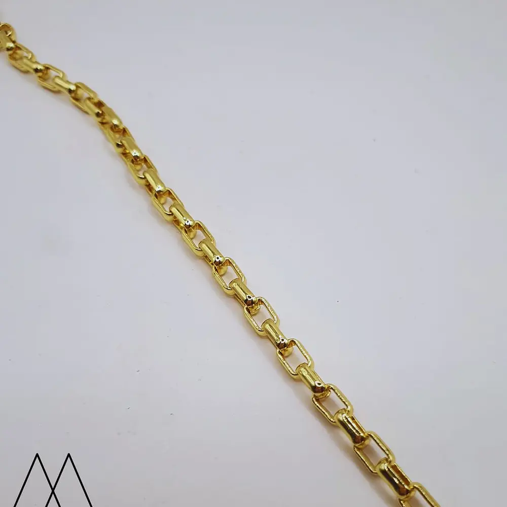 Cadena Mate con baño de oro, Eslabones 5x3mm. CAMB134