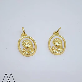 Colgante Virgen Maria Nacar, con argolla 22mm