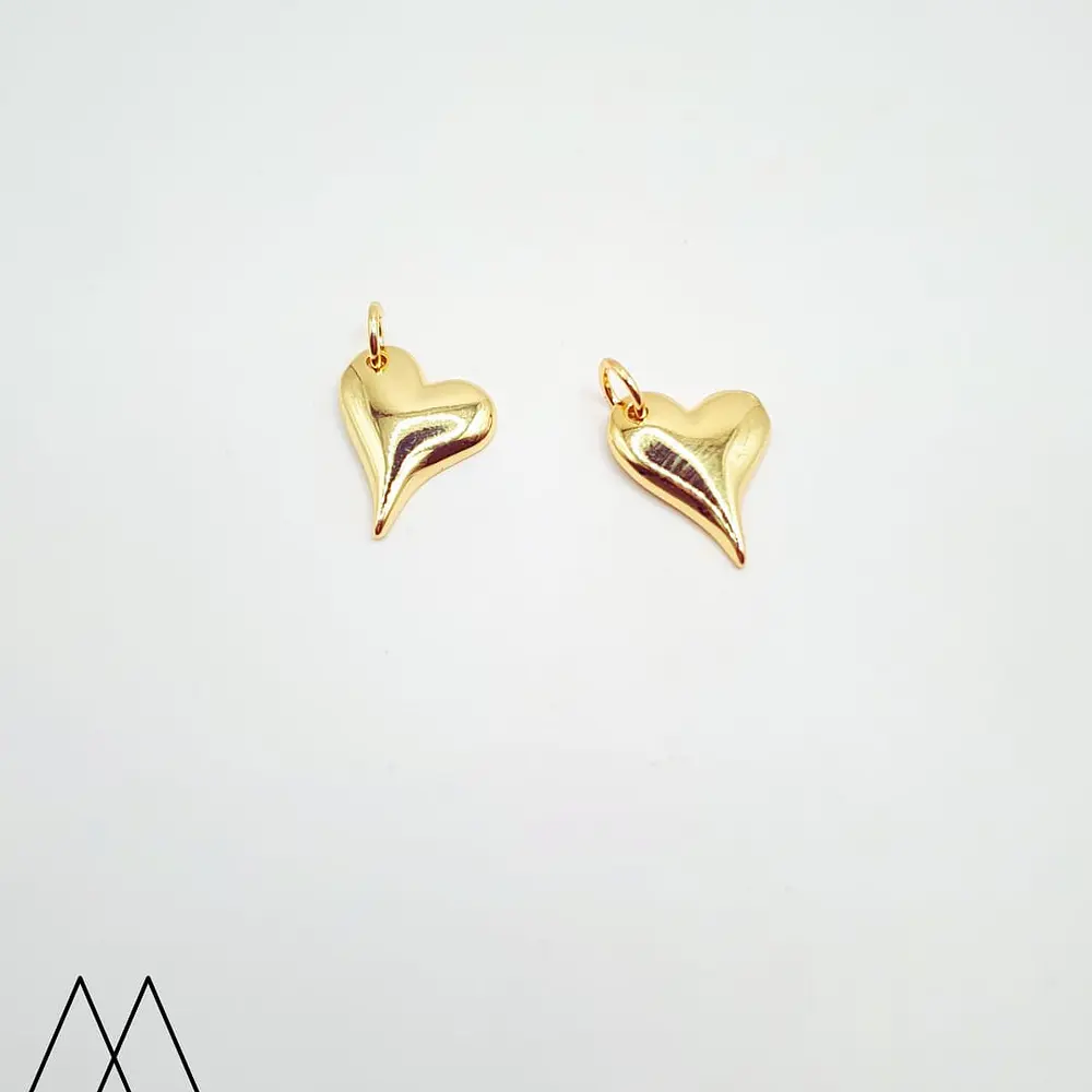 Colgante Corazón Dorado, con argolla 15mm