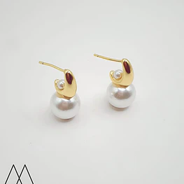 Aros semi Argollas con perla fija 20mm