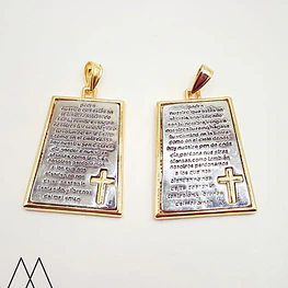 Colgante Medallón rectangular, con portadije