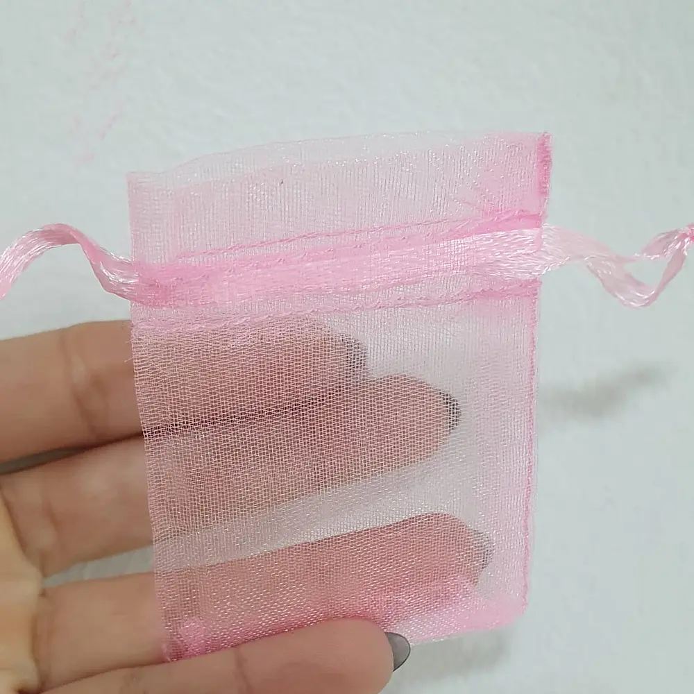 Bolsa de Organza Rosada 7x5cm. 12 unidades