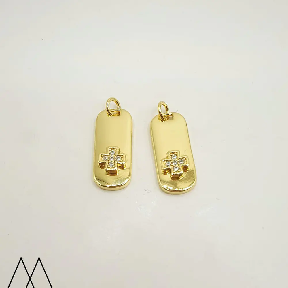 Colgante Placa, con cristal argolla 25mm