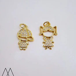 Colgante Niño Zircón, con argolla 20mm
