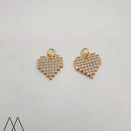 Colgante Corazón con zircones, con argolla 17mm