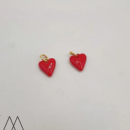 Colgante Corazón rojo, con argolla 15mm