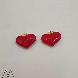 Colgante Corazón ancho rojo 20mm, con argolla 20mm