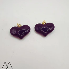 Colgante Corazón ancho negro 20mm, con argolla 20mm