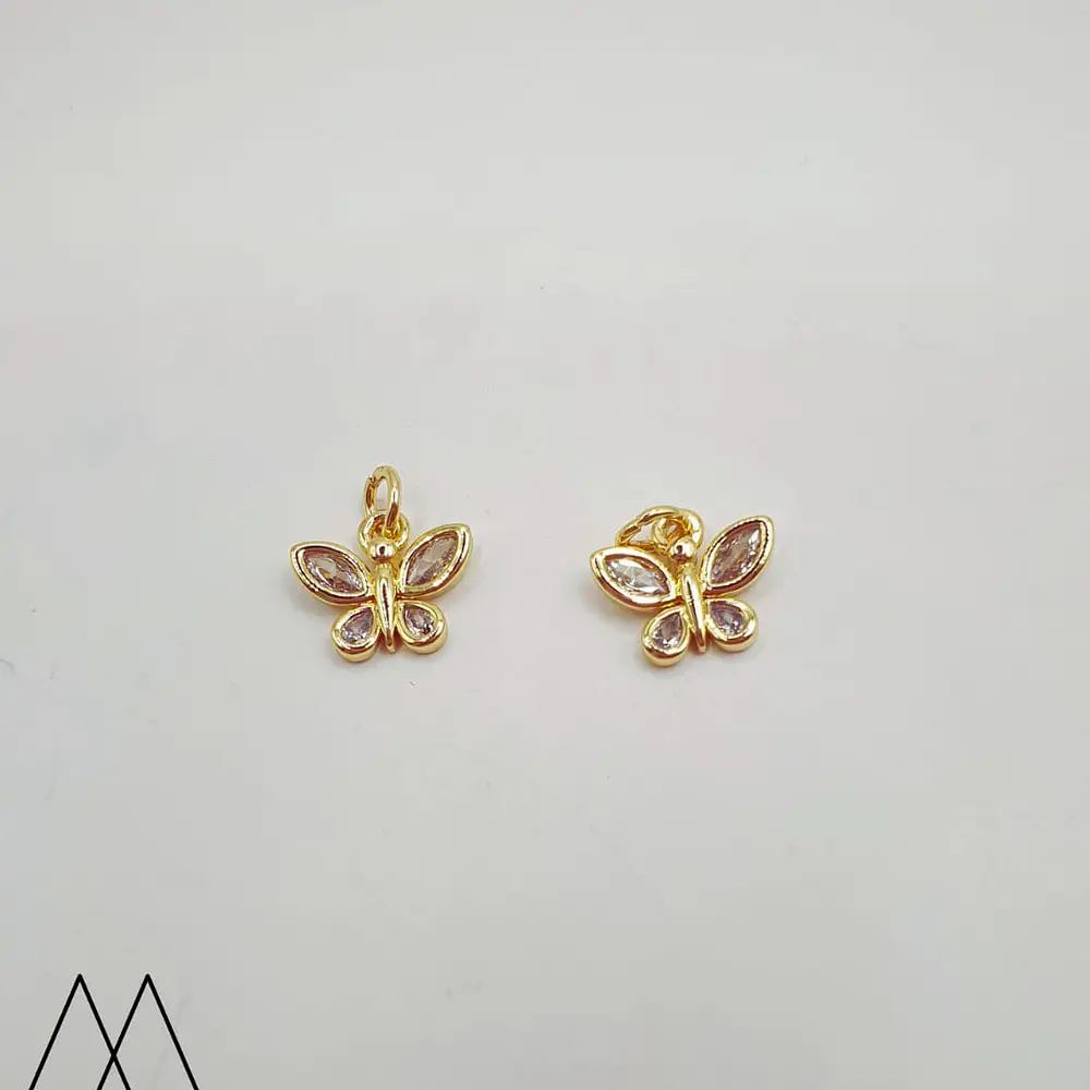 Mariposa zircón , con argolla 12mm