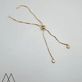 Manilla de Pulsera Lisa con terminal corazón 