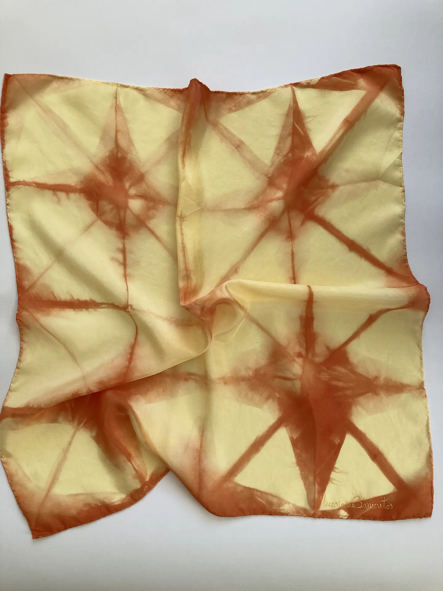 Pañuelo seda oro naranja  1