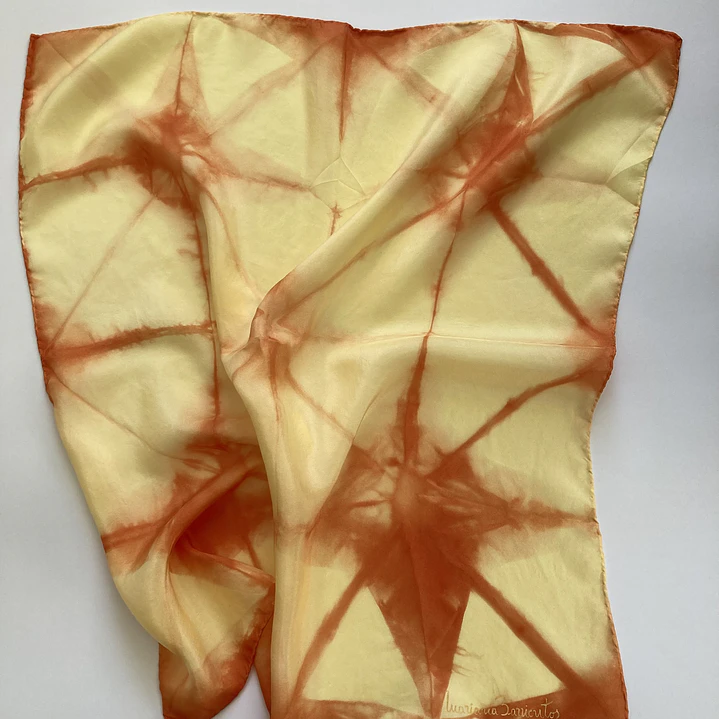 Pañuelo seda oro naranja  3