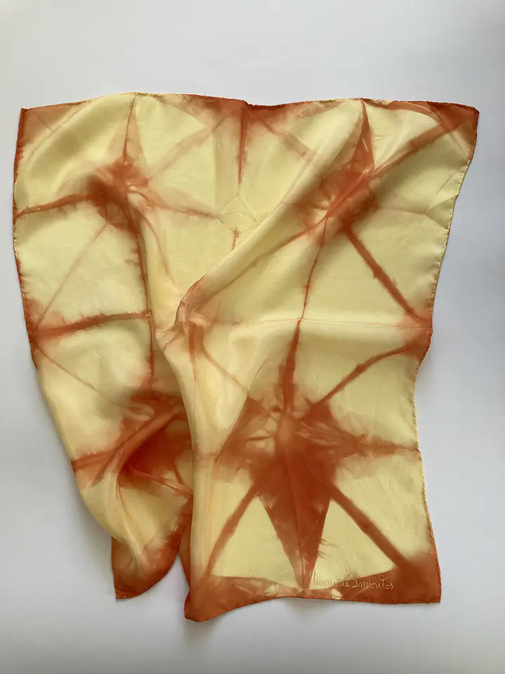 Pañuelo seda oro naranja  3