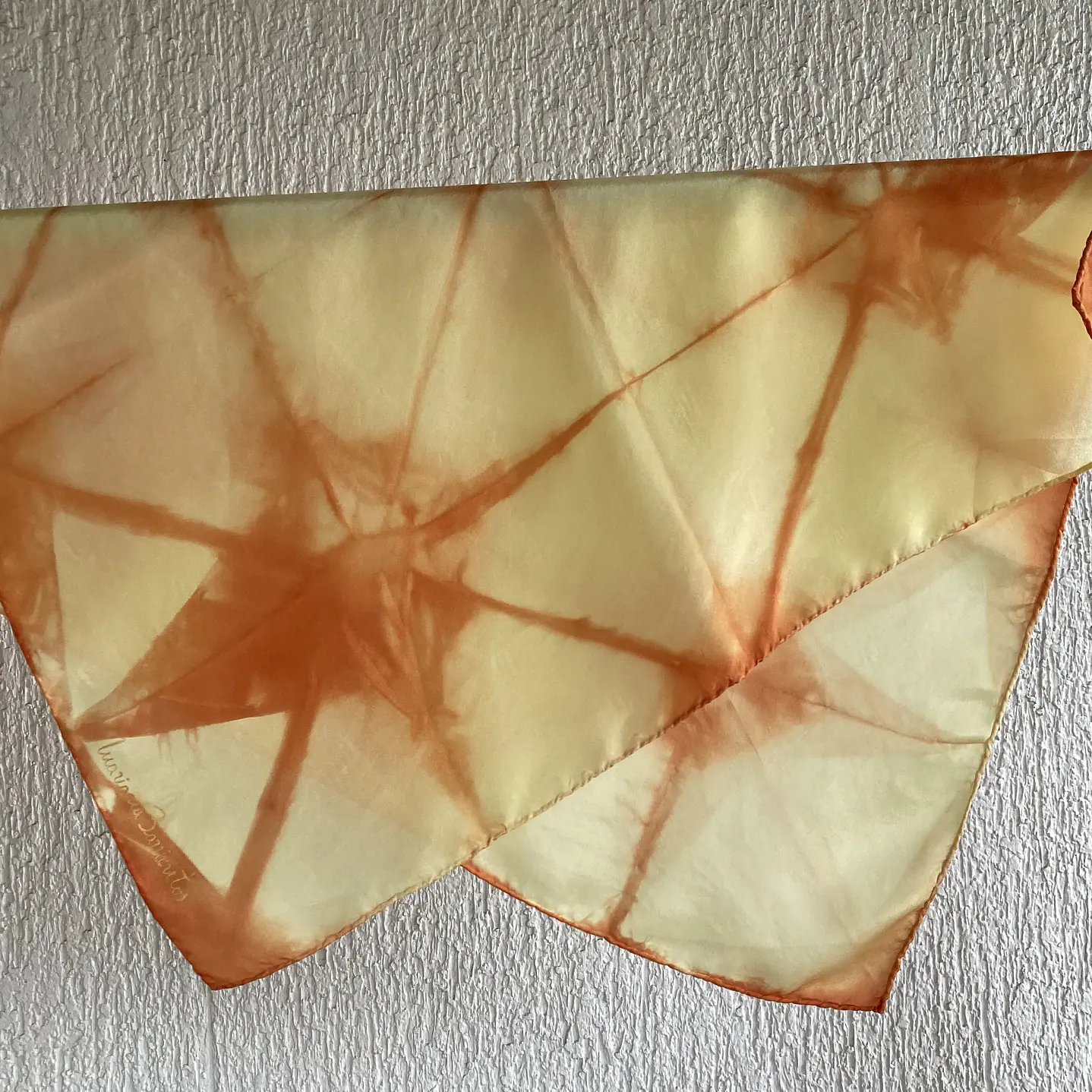 Pañuelo seda oro naranja  4