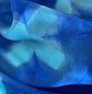 Pañuelo seda flores turquesa - Miniatura 3