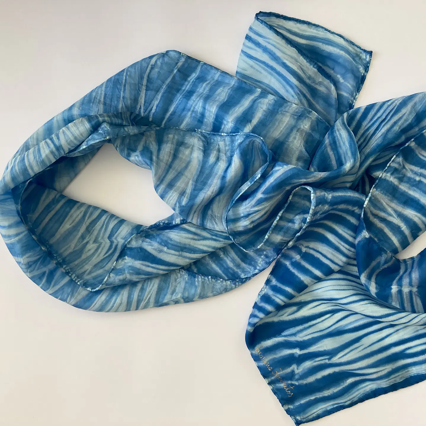 Pañuelo seda arashi petróleo  5