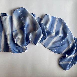 Pañuelo seda rayas azul