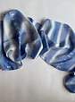 Pañuelo seda rayas azul - Miniatura 1