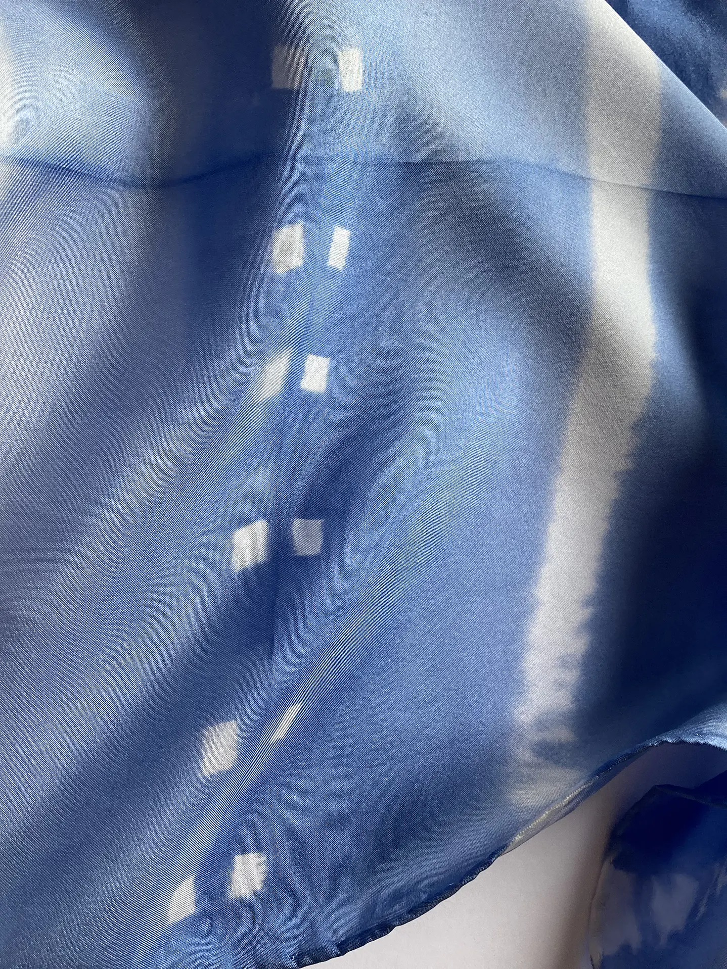 Pañuelo seda rayas azul 3