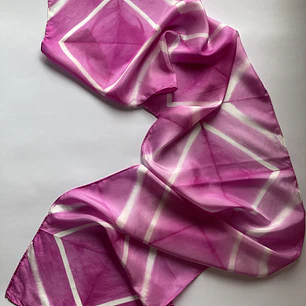 Pañuelo seda rombos rosa