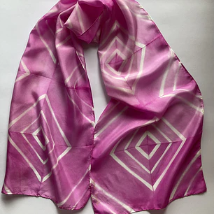 Pañuelo seda geometría rosa 