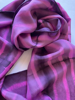 Pañuelo seda líneas fucsia