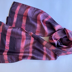 Pañuelo seda rayas uva