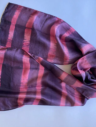 Pañuelo seda rayas uva
