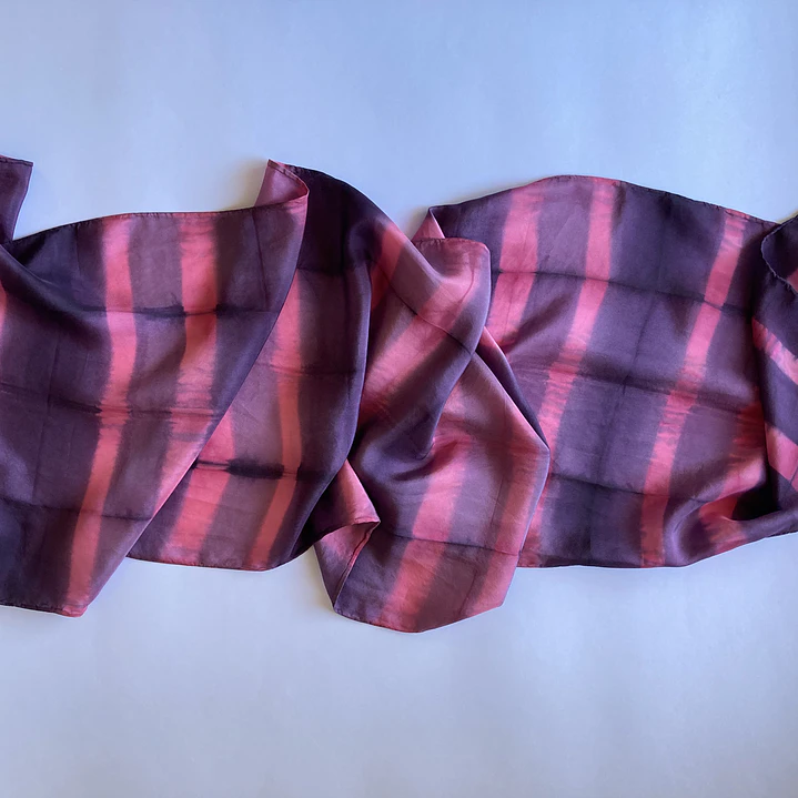 Pañuelo seda rayas uva 4