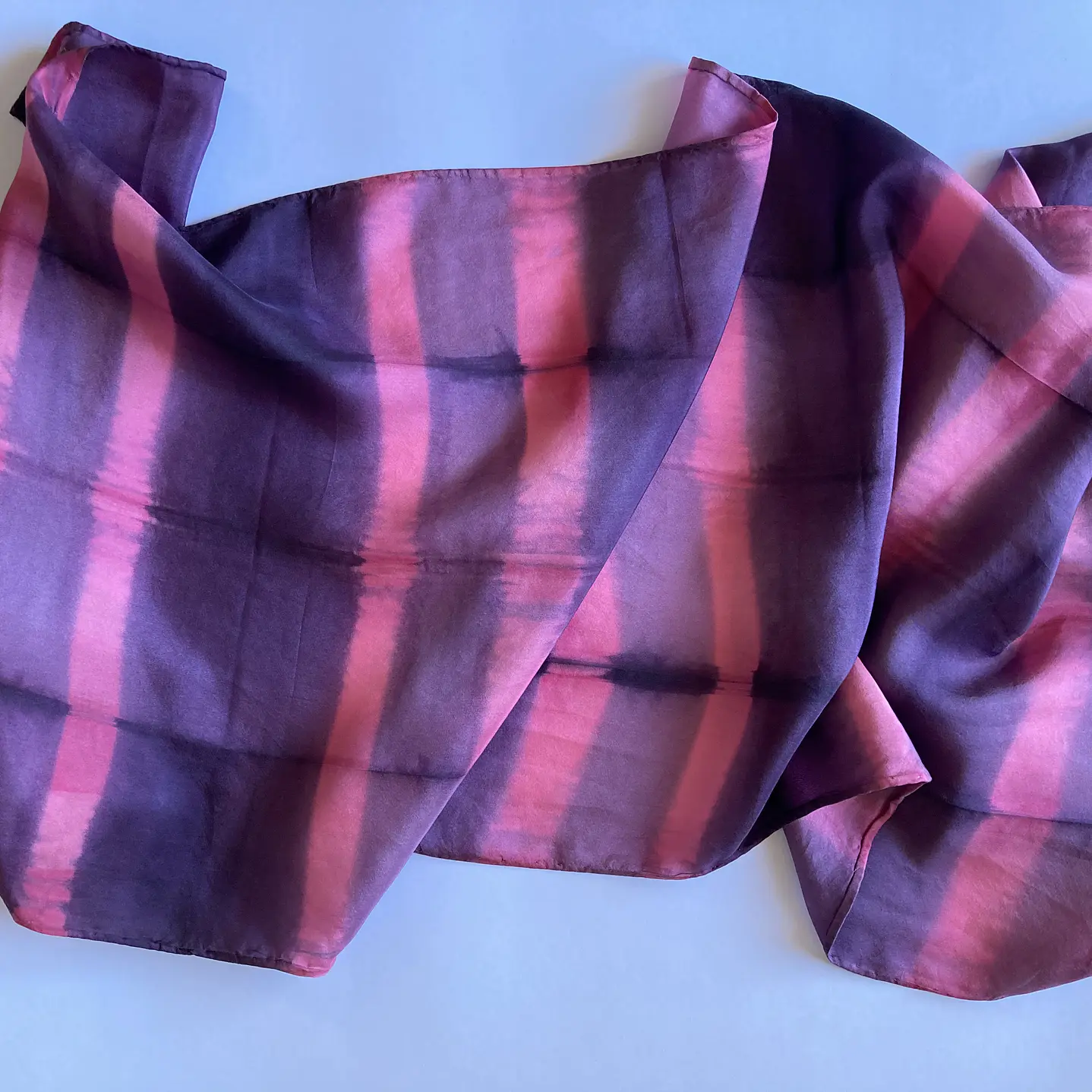 Pañuelo seda rayas uva 5