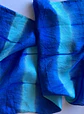 Pañuelo seda rayas turquesa  - Miniatura 4