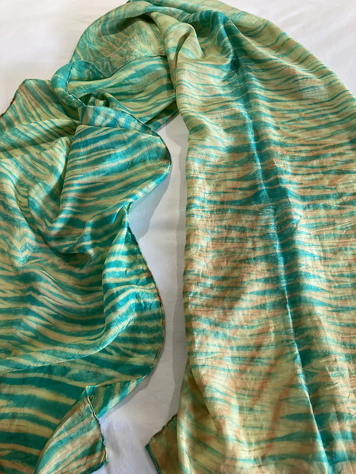 Pañuelo seda arashi verde 2