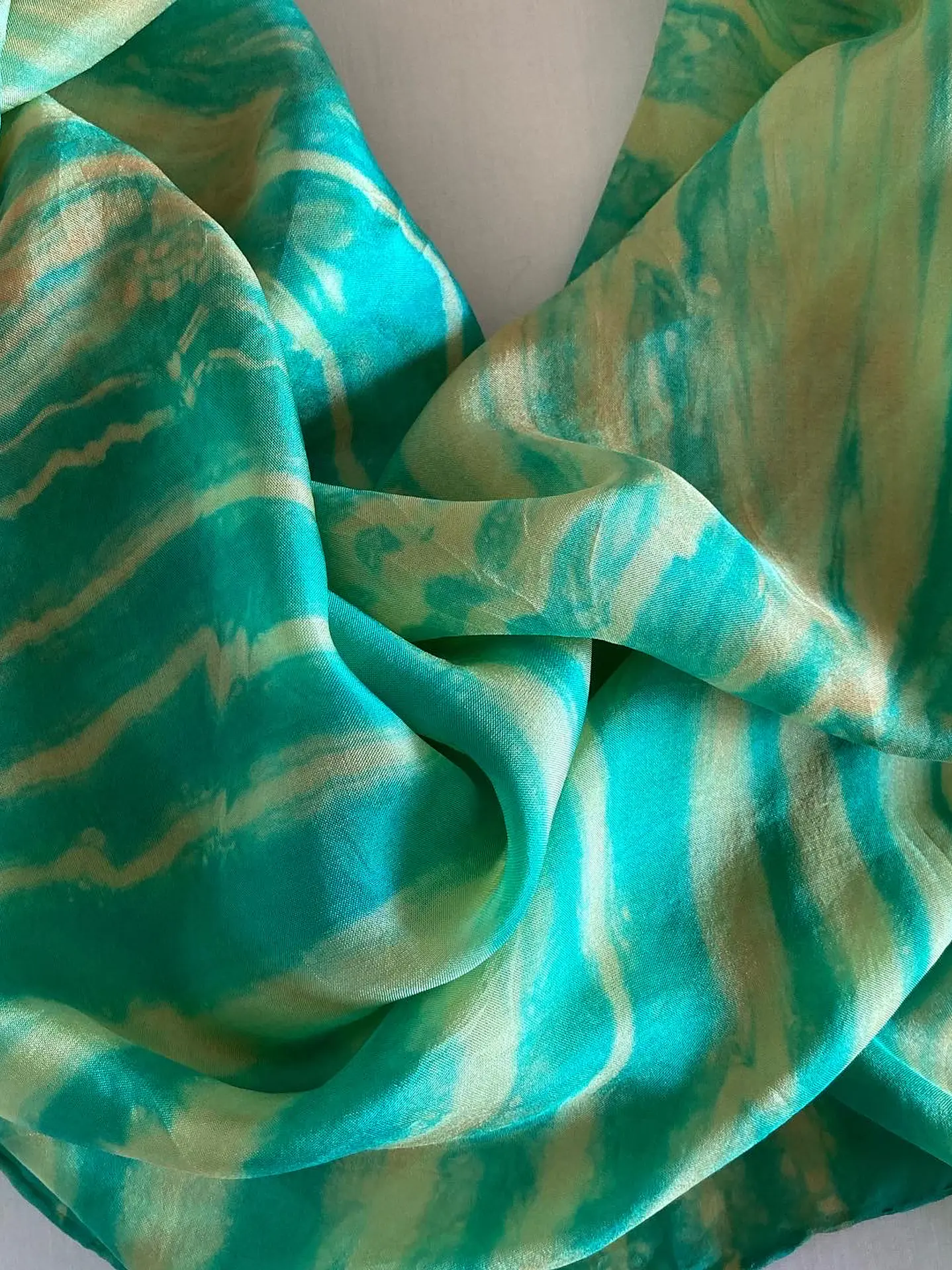 Pañuelo seda arashi verde 3