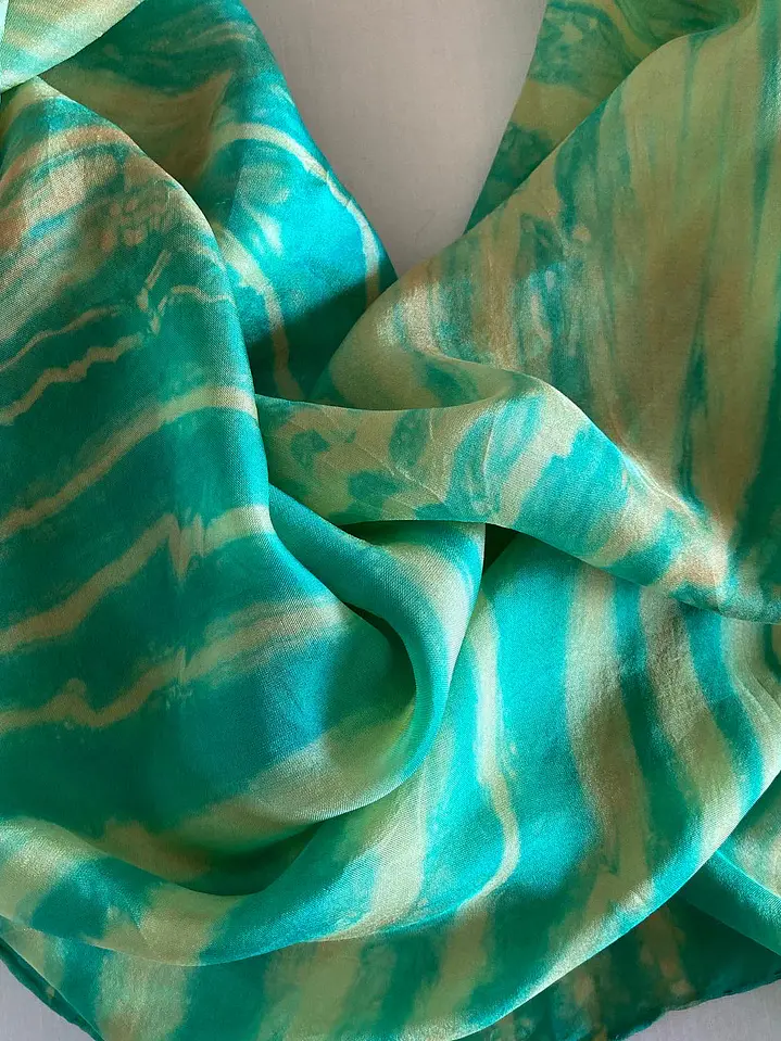 Pañuelo seda arashi verde 3